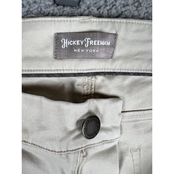 Hickey Freeman New York Mens Pants 33x34 Slim Fit Tapered Leg Ivory Performance - Picture 7 of 11